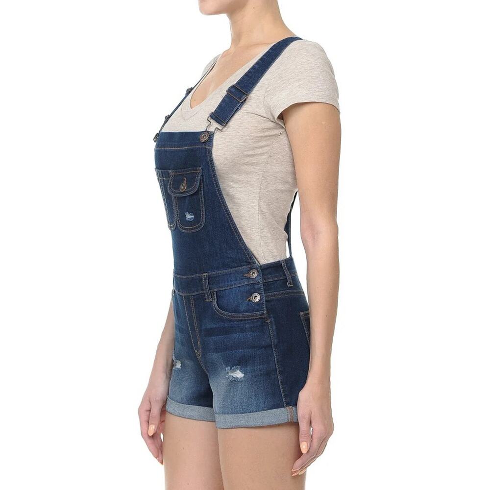 Y2K Wax dark denim overall shorts sz M pockets summer Americawestern streetwear